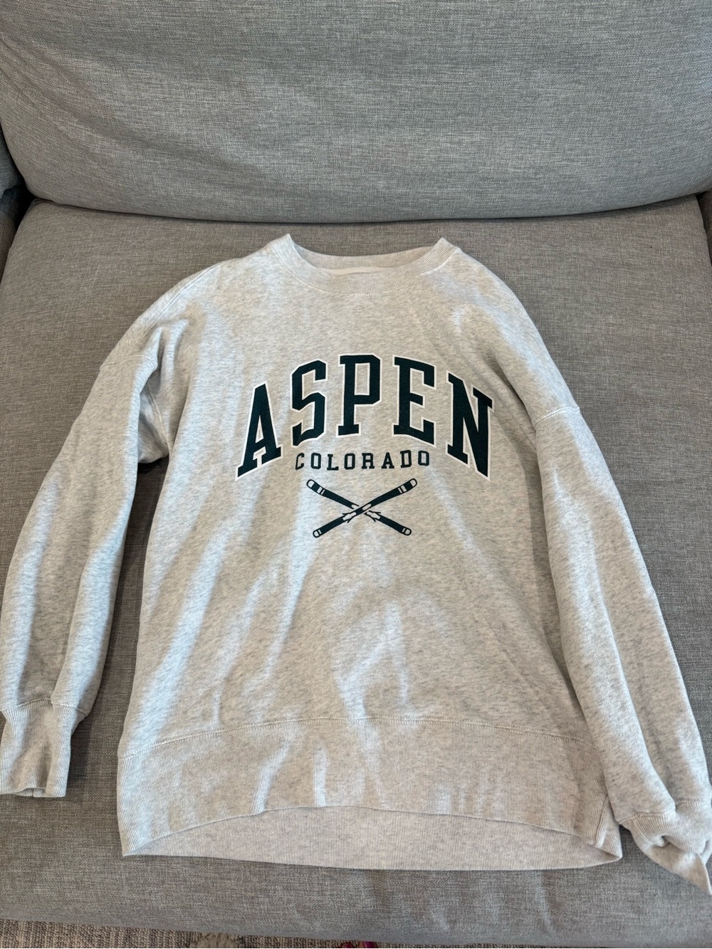 Aspen Colorado Grey Crewneck Sweater